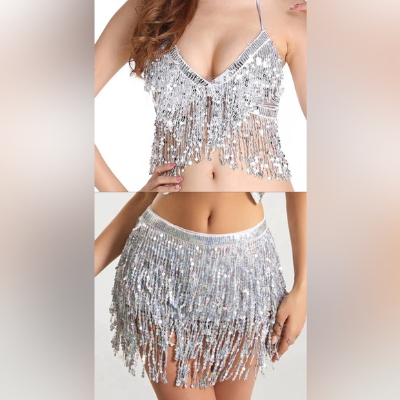 Dresses & Skirts - Silver Fringe Dancer Outfit